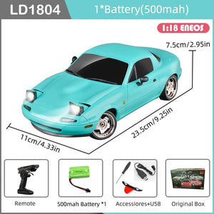 Planet Gates LD1804-B-1B500-OB LDRC LD1804 RC Drift Car 1/18 Model  2.4G 2WD ESP Gyroscope LED Lights Full Scale Controlled Model Children Car Toys Gifts