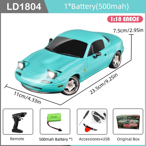 Planet Gates LD1804-B-1B500-OB LDRC LD1804 RC Drift Car 1/18 Model  2.4G 2WD ESP Gyroscope LED Lights Full Scale Controlled Model Children Car Toys Gifts