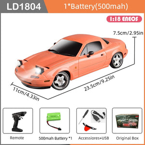 Planet Gates LD1804-P-1B500-OB LDRC LD1804 RC Drift Car 1/18 Model  2.4G 2WD ESP Gyroscope LED Lights Full Scale Controlled Model Children Car Toys Gifts