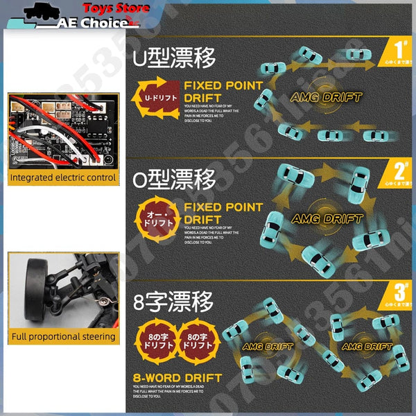 Planet Gates LDRC LD1804 RC Drift Car 1/18 Model  2.4G 2WD ESP Gyroscope LED Lights Full Scale Controlled Model Children Car Toys Gifts