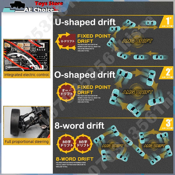 Planet Gates LDRC LD1804 RC Drift Car 1/18 Model  2.4G 2WD ESP Gyroscope LED Lights Full Scale Controlled Model Children Car Toys Gifts