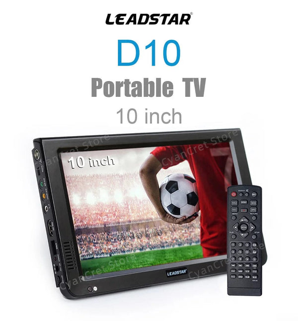 Planet Gates LEADSTAR 10 inch HD Portable TV DVB-T2 ATSC ISDB-T tdt Digital and Analog mini small Car Television Support USB SD MP4 H.265 AC3