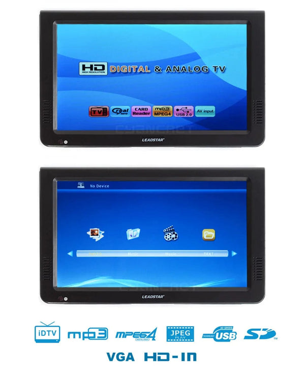 Planet Gates LEADSTAR 10 inch HD Portable TV DVB-T2 ATSC ISDB-T tdt Digital and Analog mini small Car Television Support USB SD MP4 H.265 AC3