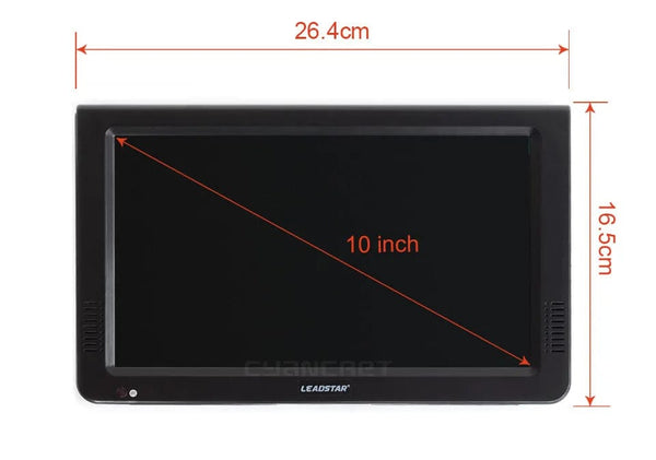 Planet Gates LEADSTAR 10 inch HD Portable TV DVB-T2 ATSC ISDB-T tdt Digital and Analog mini small Car Television Support USB SD MP4 H.265 AC3