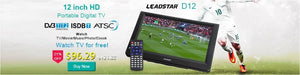 Planet Gates LEADSTAR 10 inch HD Portable TV DVB-T2 ATSC ISDB-T tdt Digital and Analog mini small Car Television Support USB SD MP4 H.265 AC3