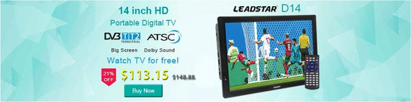 Planet Gates LEADSTAR 10 inch HD Portable TV DVB-T2 ATSC ISDB-T tdt Digital and Analog mini small Car Television Support USB SD MP4 H.265 AC3