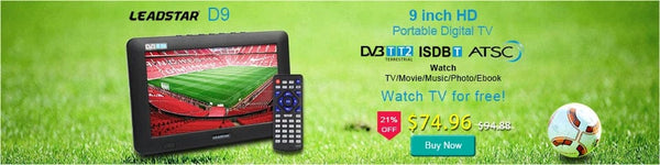 Planet Gates LEADSTAR 10 inch HD Portable TV DVB-T2 ATSC ISDB-T tdt Digital and Analog mini small Car Television Support USB SD MP4 H.265 AC3