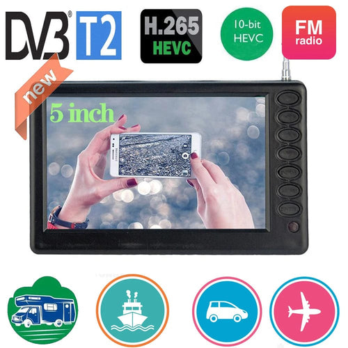 Planet Gates LEADSTAR Rechargeable D5 5 Inch 800*480 Portable Mini Tv With DVB-T2 ATSC ISDBT FM ATV USB Battery Pocket tv Watch Any Where