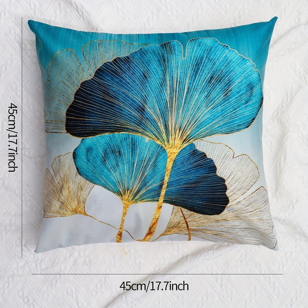 Planet Gates Leaf 1pc, Ginkgo Leaf Fresh Style Polyester Cushion Cover, Pillow Cover, Bedroom Accessories, Sofa Cushion Cover, Collectible Buildings Accessories (Cushion Is Not Included)