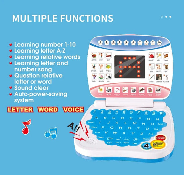 Planet Gates Learning Machine Laptop Computer Child Electronic Preschool Language Education Toys Gift Toddler Kid Developing Cognitive Skills