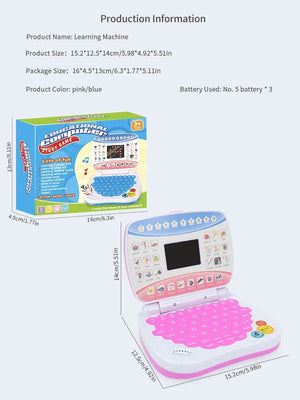 Planet Gates Learning Machine Laptop Computer Child Electronic Preschool Language Education Toys Gift Toddler Kid Developing Cognitive Skills
