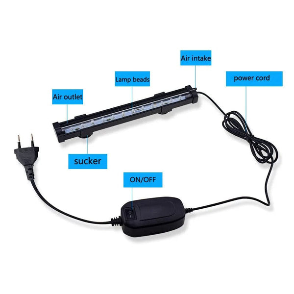 Planet Gates LED Air Bubble Light Aquarium Lamp Underwater Submersible Fish Tank Light Color Changing Making Oxygen for Fish Tank