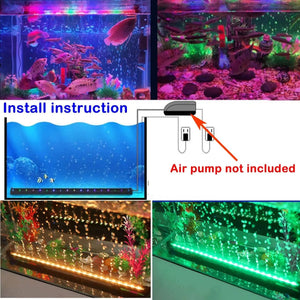Planet Gates LED Air Bubble Light Aquarium Lamp Underwater Submersible Fish Tank Light Color Changing Making Oxygen for Fish Tank