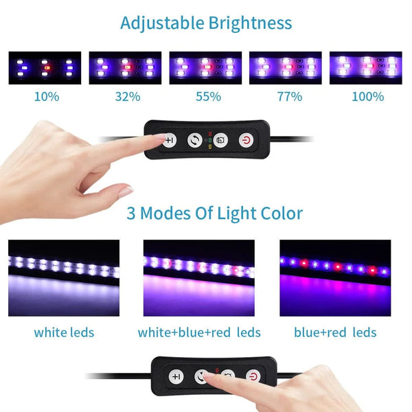 Planet Gates LED Aquarium Light For Aquatic Plant Flexible Head Aluminum Alloy 6w 10w 14w Ultra thin Fish Tank Lamp 100~240V