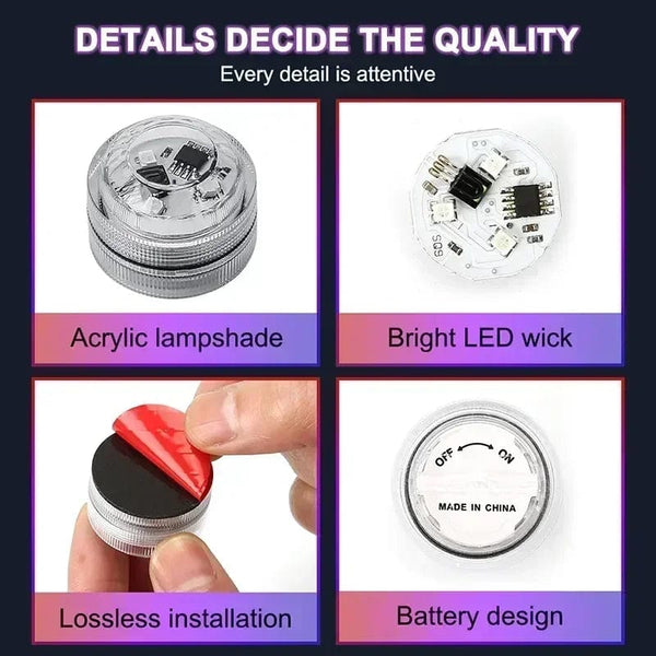 Planet Gates LED Car Interior Ambient Light Remote Control Decoration Auto Roof Foot Atmosphere Lamp Bicycle Tail Light  Wireless Adhesive