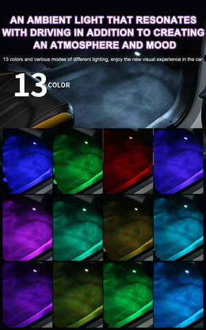 Planet Gates LED Car Interior Ambient Light Remote Control Decoration Auto Roof Foot Atmosphere Lamp Bicycle Tail Light  Wireless Adhesive