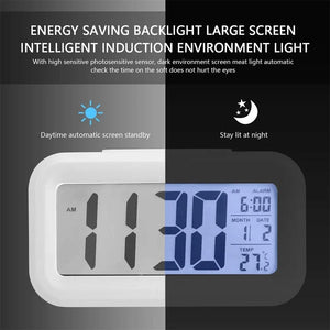 Planet Gates LED Digital Alarm Clock Backlight Snooze Data Time Calendar Desktop Multifunction Electronic Backlight Table Clock