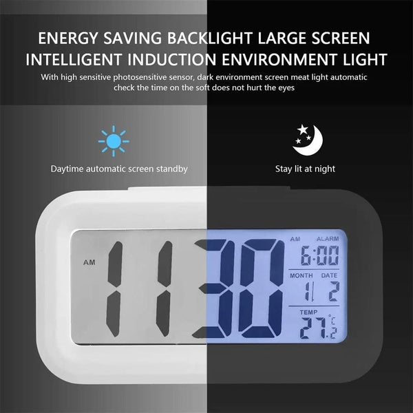 Planet Gates LED Digital Alarm Clock Backlight Snooze Data Time Calendar Desktop Multifunction Electronic Backlight Table Clock