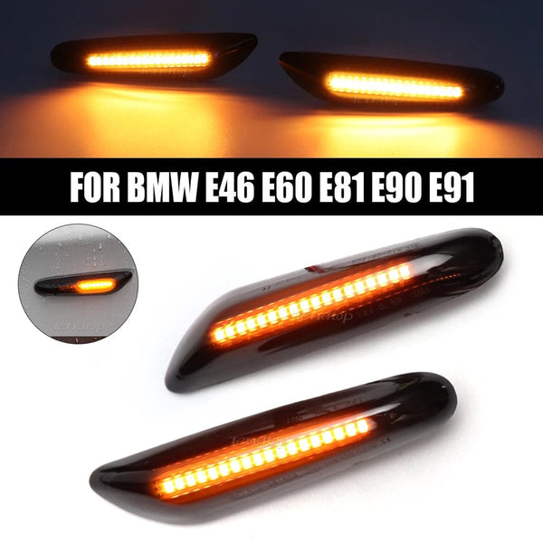 Planet Gates LED Dynamic Side Marker Mirror Indicator Lamp Flowing Water Turn Signal Light For BMW E90 E91 E92 E93 E60 E87 E82 E61 E46 X1 X3