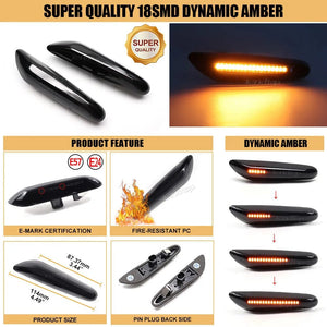 Planet Gates LED Dynamic Side Marker Mirror Indicator Lamp Flowing Water Turn Signal Light For BMW E90 E91 E92 E93 E60 E87 E82 E61 E46 X1 X3