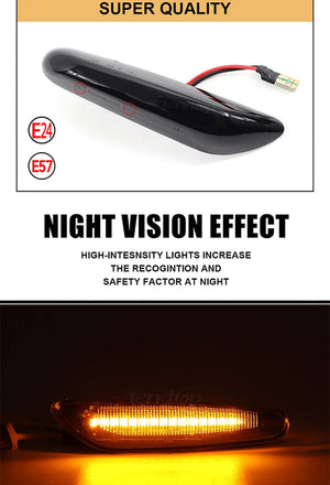 Planet Gates LED Dynamic Side Marker Mirror Indicator Lamp Flowing Water Turn Signal Light For BMW E90 E91 E92 E93 E60 E87 E82 E61 E46 X1 X3