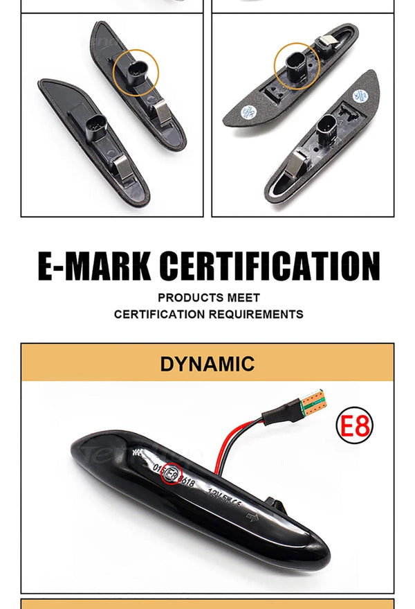 Planet Gates LED Dynamic Side Marker Mirror Indicator Lamp Flowing Water Turn Signal Light For BMW E90 E91 E92 E93 E60 E87 E82 E61 E46 X1 X3