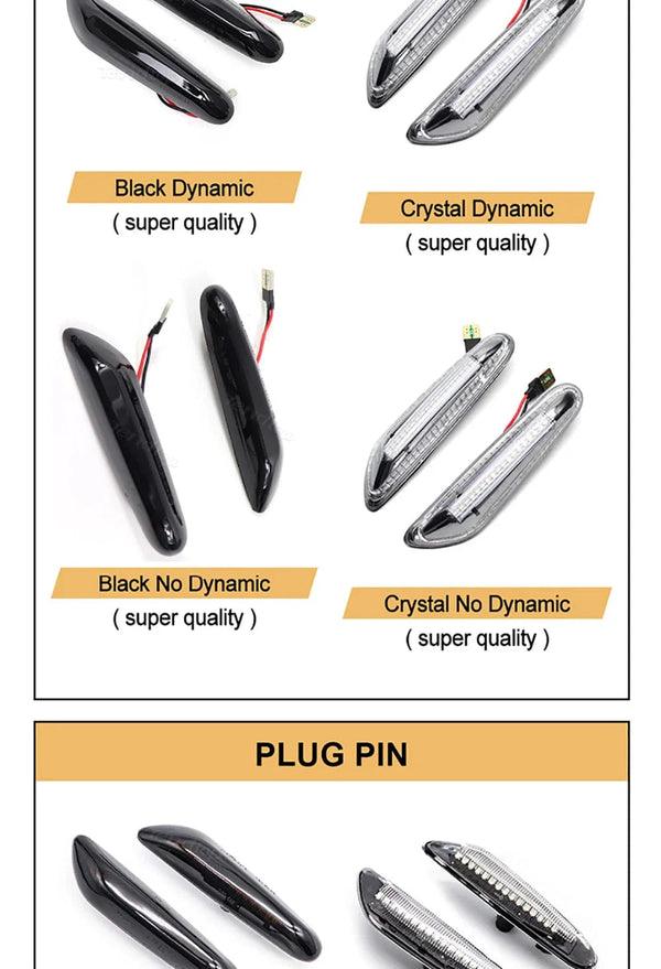 Planet Gates LED Dynamic Side Marker Mirror Indicator Lamp Flowing Water Turn Signal Light For BMW E90 E91 E92 E93 E60 E87 E82 E61 E46 X1 X3