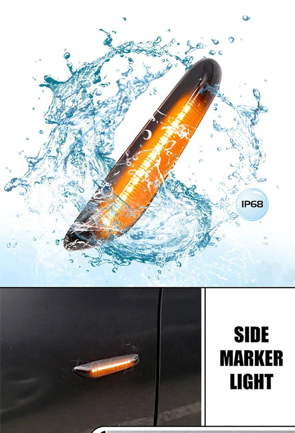 Planet Gates LED Dynamic Side Marker Mirror Indicator Lamp Flowing Water Turn Signal Light For BMW E90 E91 E92 E93 E60 E87 E82 E61 E46 X1 X3