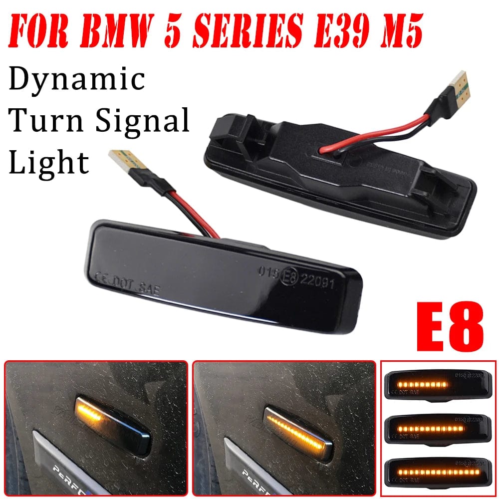 Planet Gates Led Dynamic Turn Signal Light Side Marker Fender Sequential Lamp Blinker Indicator Trim Cover For BMW 5 Series E39 1995-2003 M5