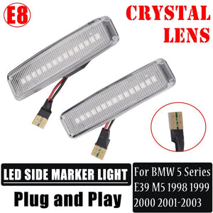 Planet Gates Led Dynamic Turn Signal Light Side Marker Fender Sequential Lamp Blinker Indicator Trim Cover For BMW 5 Series E39 1995-2003 M5