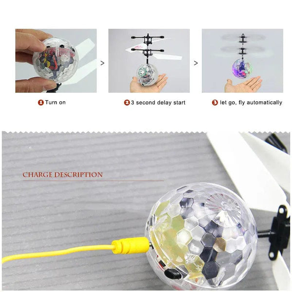 Planet Gates LED Flying Ball Infrared Induction Aircraft Gesture Control Toys Luminous Flight Balls Electronic Colorful Light Mini Helicopter