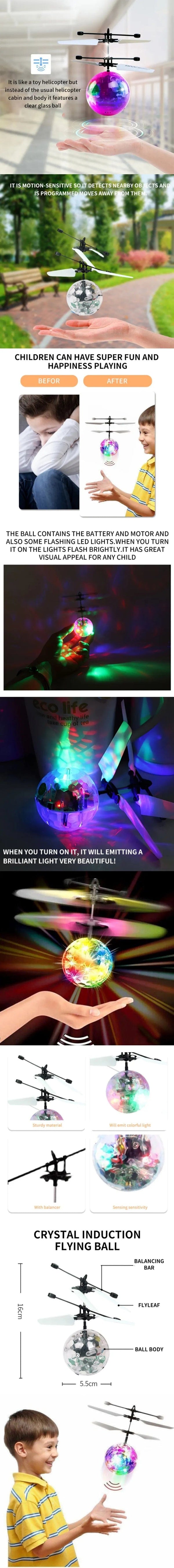 Planet Gates LED Flying Ball Infrared Induction Aircraft Gesture Control Toys Luminous Flight Balls Electronic Colorful Light Mini Helicopter