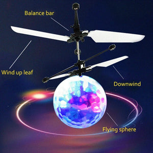 Planet Gates LED Flying Ball Infrared Induction Aircraft Gesture Control Toys Luminous Flight Balls Electronic Colorful Light Mini Helicopter