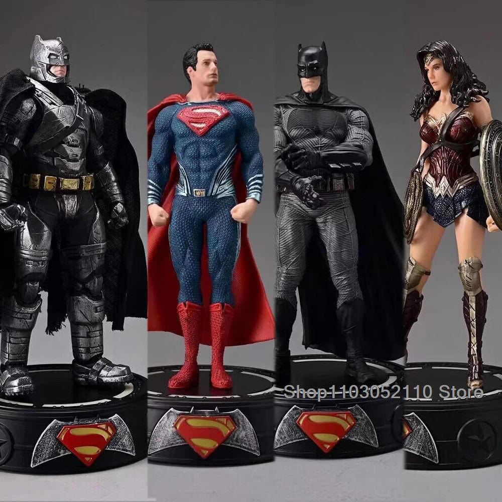 Planet Gates LED Justice League Batman Wonder Women Superman Figure Model Toy Superheroes Figure Collectible toys Birthday Gifts 20cm
