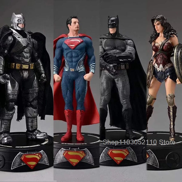 Planet Gates LED Justice League Batman Wonder Women Superman Figure Model Toy Superheroes Figure Collectible toys Birthday Gifts 20cm