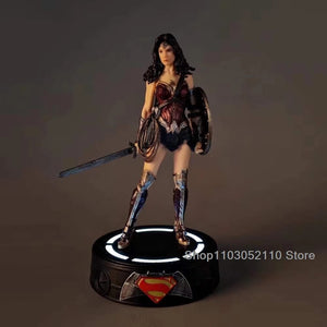 Planet Gates LED Justice League Batman Wonder Women Superman Figure Model Toy Superheroes Figure Collectible toys Birthday Gifts 20cm