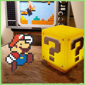 Planet Gates LED Question Mark Night Light Super Mario Bros Games Toy Children Night Light Bedroom Table Lamp USB Charging Kids Birthday Gift