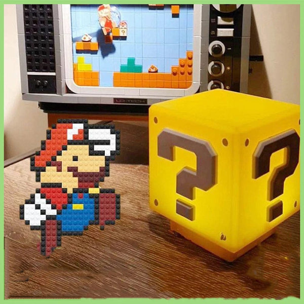Planet Gates LED Question Mark Night Light Super Mario Bros Games Toy Children Night Light Bedroom Table Lamp USB Charging Kids Birthday Gift