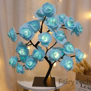 Planet Gates LED Rose Flower Table Lamp USB Christmas Tree Fairy Lights Night Lights Home Party Wedding Bedroom Decoration Mother's Day Gift