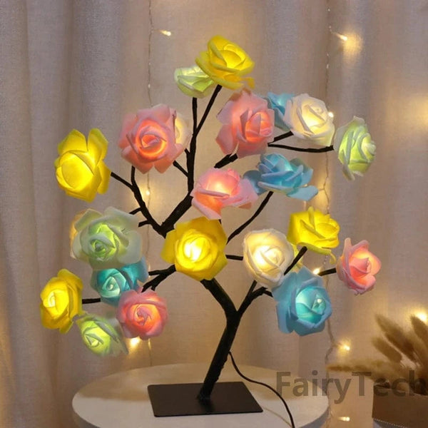Planet Gates LED Rose Flower Table Lamp USB Christmas Tree Fairy Lights Night Lights Home Party Wedding Bedroom Decoration Mother's Day Gift
