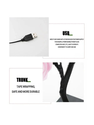 Planet Gates LED Rose Tree Desk Lamp USB Powered Artificial Flower Night Light Bedroom Living Room Party Wedding Valentine's Day Decoration