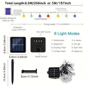 Planet Gates LED Solar Crystal Ball String Lights 1 Pack Outdoor Waterproof Festoon Fairy Bubble Ball Lamp for Thanksgiving Halloween Garden Decorations