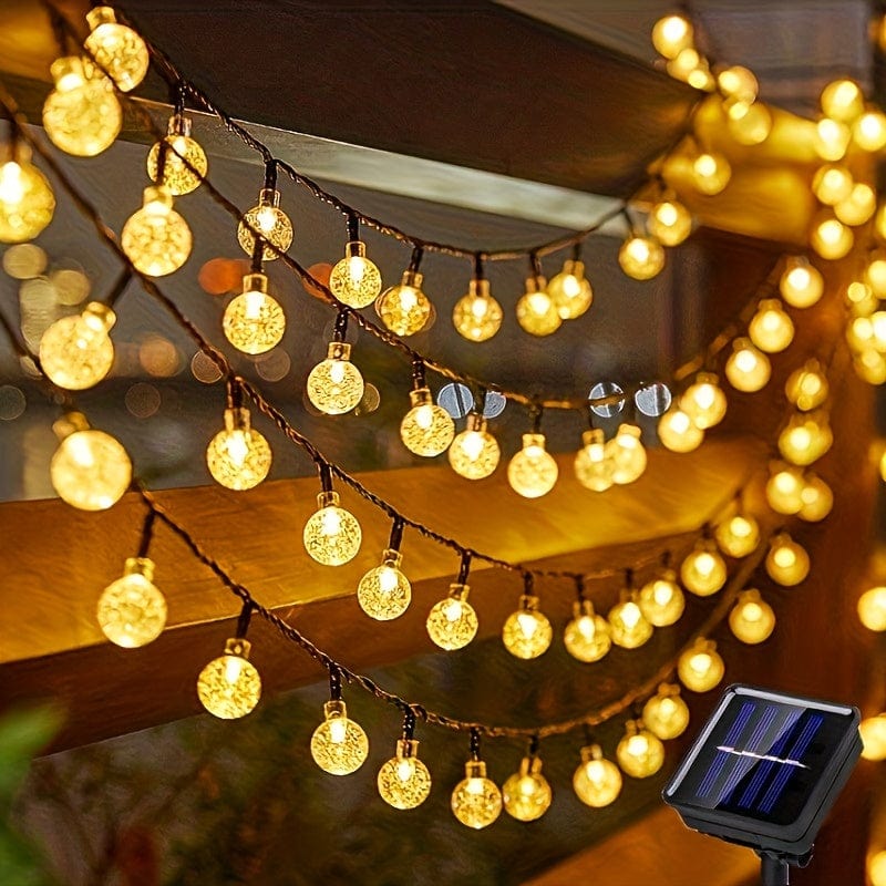 Planet Gates LED Solar Crystal Ball String Lights 1 Pack Outdoor Waterproof Festoon Fairy Bubble Ball Lamp for Thanksgiving Halloween Garden Decorations