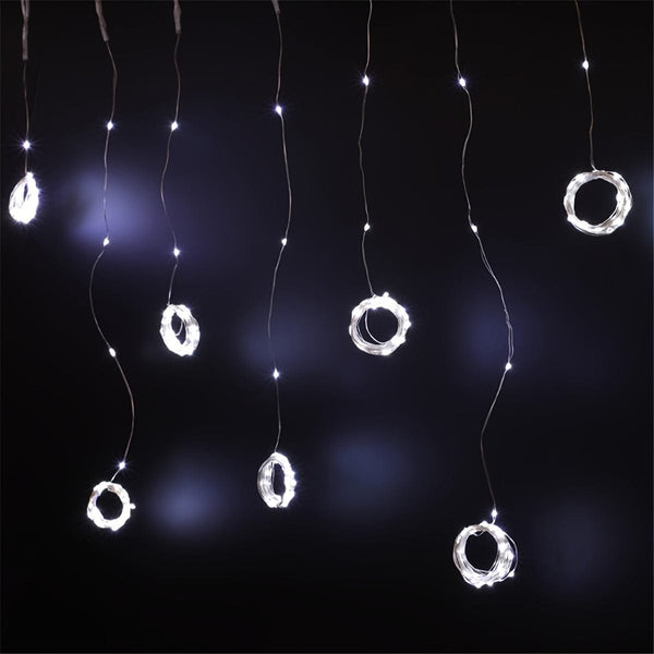Planet Gates LED Solar Curtain Light, Outdoor Fairy Lights, Waterproof Copper Wire Lights, Christmas Party Wedding Home Bedroom Garden Wall Decoration