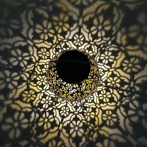 Planet Gates LED Solar Lantern Light Hollow Wrought Iron Projection Light Hanging Lamps Outdoor Waterproof Yard Garden Art Decoration