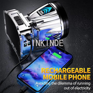 Planet Gates LED Strong Bald Headlight Ultra Bright Rechargeable Head Wear Flashlight Night Fishing Working Miner's Light Field Long Distance