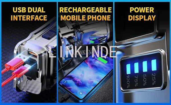 Planet Gates LED Strong Bald Headlight Ultra Bright Rechargeable Head Wear Flashlight Night Fishing Working Miner's Light Field Long Distance