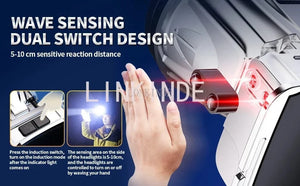 Planet Gates LED Strong Bald Headlight Ultra Bright Rechargeable Head Wear Flashlight Night Fishing Working Miner's Light Field Long Distance