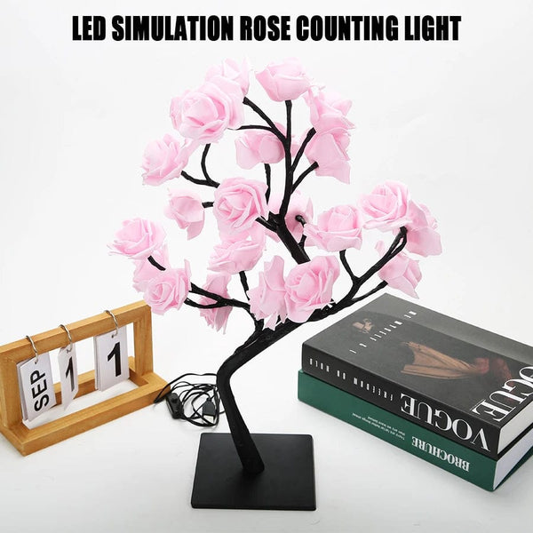 Planet Gates LED Table Lamp Rose Flower Tree USB Night Lights Home Decoration LED Table Lights Parties Xmas Christmas Wedding Bedroom Decor