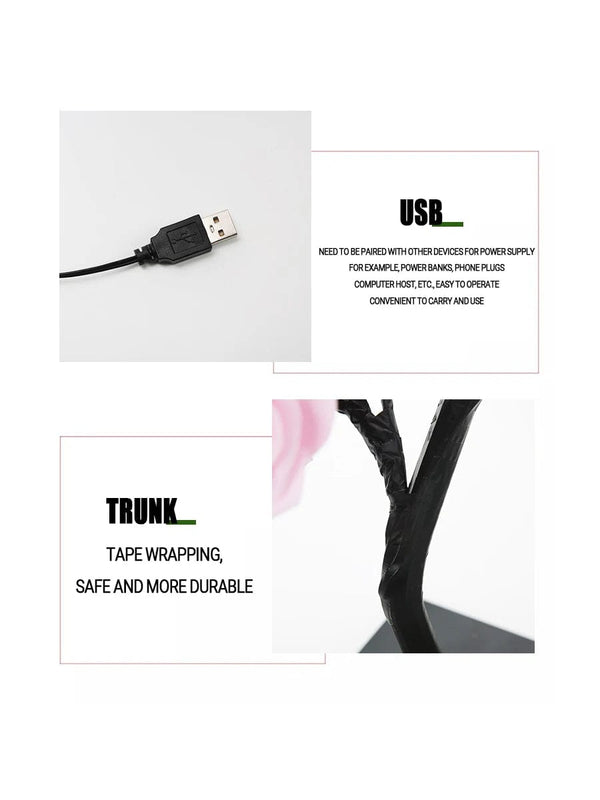 Planet Gates LED Table Lamp Rose Flower Tree USB Night Lights Home Decoration LED Table Lights Parties Xmas Christmas Wedding Bedroom Decor